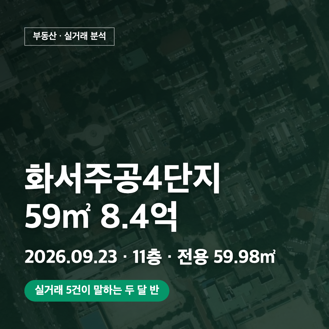 화서주공4단지 59㎡ 8.4억 실거래 대표 이미지