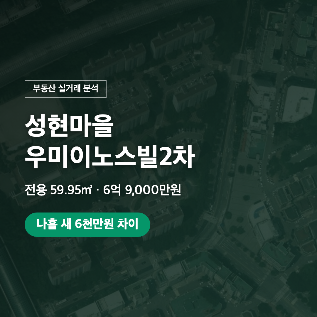 성현마을우미이노스빌2차 59.95㎡ 실거래 분석 대표 이미지